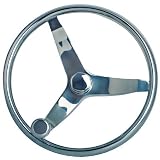 Vision Cast 316 Stainless Steel Steering Wheel With Knob - 15 1/2 dia.