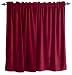 Arlee Velvet 80 by 84-Inch Curtain Pole Top 2-Pack, Burgundy