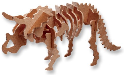 3-D Wooden Puzzle - Small Triceratops -Affordable Gift for your Little One! Item #DCHI-WPZ-J001