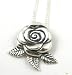 Sterling Silver Blooming Rose Flower Bud Pendant with 18" Chain Necklace