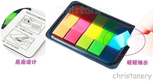 5X Colourful Fluro Index post it sticky memo notes Marker bookmark Tags NEW