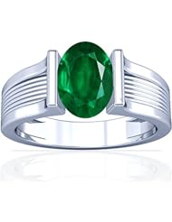 Platinum Oval Cut Emerald Womens Astrological Ring (GIA Certificate)