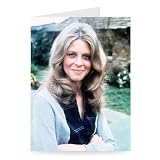 Lindsay Wagner - Greeting Card (Pack of 2) - 7x5 inch - Art247 - Standard Size - Pack Of 2