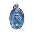 Miraculous Medal -1" Blue Enamel Medal 20" Steel Chain