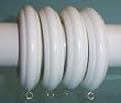 2 inch Solid Wood Pole Rings for Window Drapes, White Finish [CAPITOL CITY LUMBER]