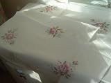 Vintage Hand cross stitch roses Table Cloth36