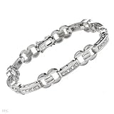 Bracelet With Genuine Diamonds Beautifully Crafted in 925 Sterling silver. Total item weight 17.6g Length 7.25in