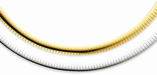 Sterling Silver &amp; 14k Gold-plated 6mm Reversible w/ext Cubetto Necklace