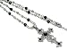 Gorgeous Large Black & Ice Crystal Cross Pendant/Charm Necklace with Colorful Beads