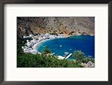 Coastal Village at Base of Lefki Ori (White Mountains), Loutro, Crete, Greece Lonely Planet Collection Framed Photographic Poster Print by Diana Mayfield, 21x17