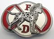 Fire Department Dalmatian  Enamel Pewter Belt Buckle