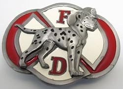 Fire Department Dalmatian  Enamel Pewter Belt Buckle