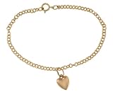 10K Yellow Gold Heart Charm Child Bracelet