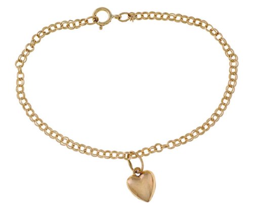 10K Yellow Gold Heart Charm Child Bracelet