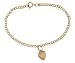 Jewelry : 10K Yellow Gold Heart Charm Child Bracelet