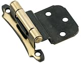 Amerock BP7928-AE 3/8-Inch Inset Face Mount Modern Self Closing Hinge, Antique Brass, 2-Pack