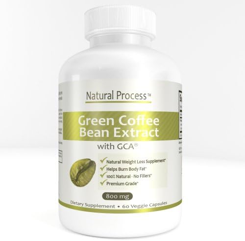 Green Coffee Bean Extract Pure 50% GCA 800mg Per Serving - Premium 100% Natural Metabolism Boosting Weight Loss Supplement for Men and Women - No Fillers - Organic - 100% Satisfaction Money Back Guarantee
