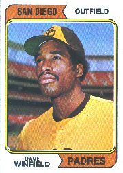 1974 Topps Dave Winfield Baseball Rookie Card In Protective Display Case