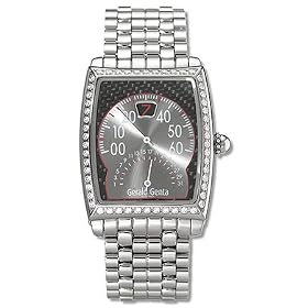 Gerald Genta Solo Bi-retro Mens' Automatic Watch Stainless Steel Black Dial Diamond Bezel...