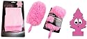 Girls Pink Car Interior Kit - Pink Supersoft Mini Duster, Pink Bubble Berry Magic Tree Air Freshener & Pink Glass and buffing cloth