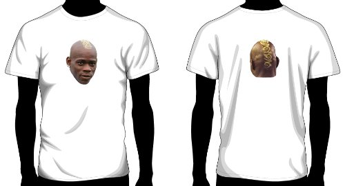 Manchester City Mario Balotelli Crazy Hair Soccer Tee Manchester City Mario Balotelli Crazy Hair Soccer Tee