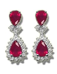 .50 ct Diamond & 1.50 ct Ruby & Diamond White Gold Earring
