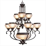Aladdin Ten Light Chandelier in Rustic Copper