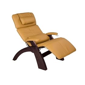Human Touch Perfect Chair, Electric Base, with Folding Footrest ln Dark Walnut with a Mocha Leather Cover Human Touch Perfect Chair, Electric Base, with Folding Footrest ln Dark Walnut with a Mocha Leather Cover