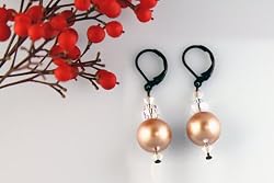 Swarovski Pearl Earring - Powder Almond / Champagne (Coco)