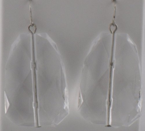 Clear Resin Diamond Cut Teabag Earring