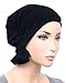Abbey Cap Womens Chemo Hat Beanie Scarf Turban Headwear for Cancer Cotton Raven Black