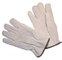 G & F 6050L-3 Premium Split Cowhide Leather Gloves, Straight Thumb, Large, 3-Pair