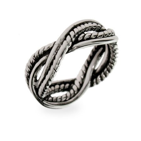 Eve's Addiction Braided Silver and Cable Band- CLEARANCE- FINAL SALE