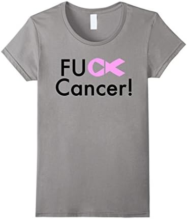 Women's FUCK CANCER - Cancer Shirts - Cancer Awareness Shirts XL Slate
