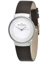 Skagen Klassik Womens Three-Hand Leather Watch - Dark Brown Skw2058