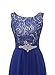Grace Lee Round Neck Lace Sleeveless Long Prom Evening Dresses