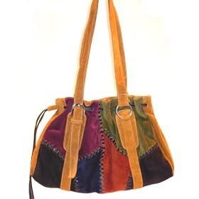 B Bag by Barganza Suede Brown Handbag Purse