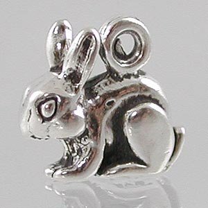 Tiny Rabbit Charm in Sterling Silver, #2492