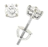 0.75 Carat Total Weight Diamond Stud Earrings. Available in 14Kt Yellow Or White Gold.