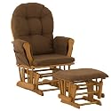 StorkCraftHoopGliderandOttoman,Oak/Chocolate