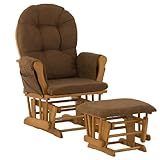 IMAGE OF Stork Craft Hoop Glider and Ottoman, Oak/Chocolate