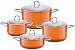 Silit 4-Piece Cookware Set with Lids, Wild Orange