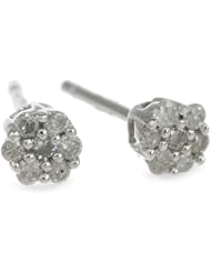 10k White Gold Diamond Earrings (1/10 cttw, I-J Color, I2-I3 Clarity)