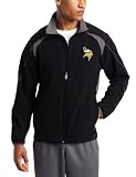 NFL Men's Minnesota Vikings Determination II Long Sleeve Lightweight Performance Full Zip Jacket (Black/Storm Gray, X-Large)