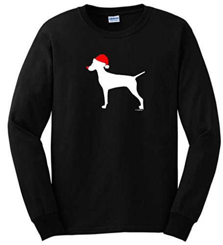 Merry Grristmas Christmas Vizsla Santa Hat Long Sleeve T-Shirt