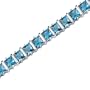 Gracefully Impressive: 13.25 carats total weight Princess Cut London Blue Topaz Gemstone Bracelet in Sterling Silver