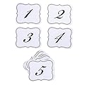 Numbers 1-25 Elegant Table Cards Wedding Reception David Tutera Inspired Scroll Edge Double Side for Party Event Organizing & Decorating (6" x 5") by Super Z OutletÂ®