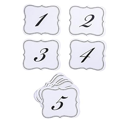 Numbers 1-25 Elegant Table Cards Wedding Reception David Tutera Inspired Scroll Edge Double Side for Party Event Organizing & Decorating (6" x 5") by Super Z OutletÂ®