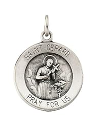 15.00 Mm Sterling Silver St. Gerard Medal W/ 18 Inch Chain