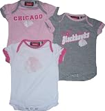 Chicago Blackhawks 3pc Creeper Onesie Girls PINK Set 3 - 6 Month Baby Infant